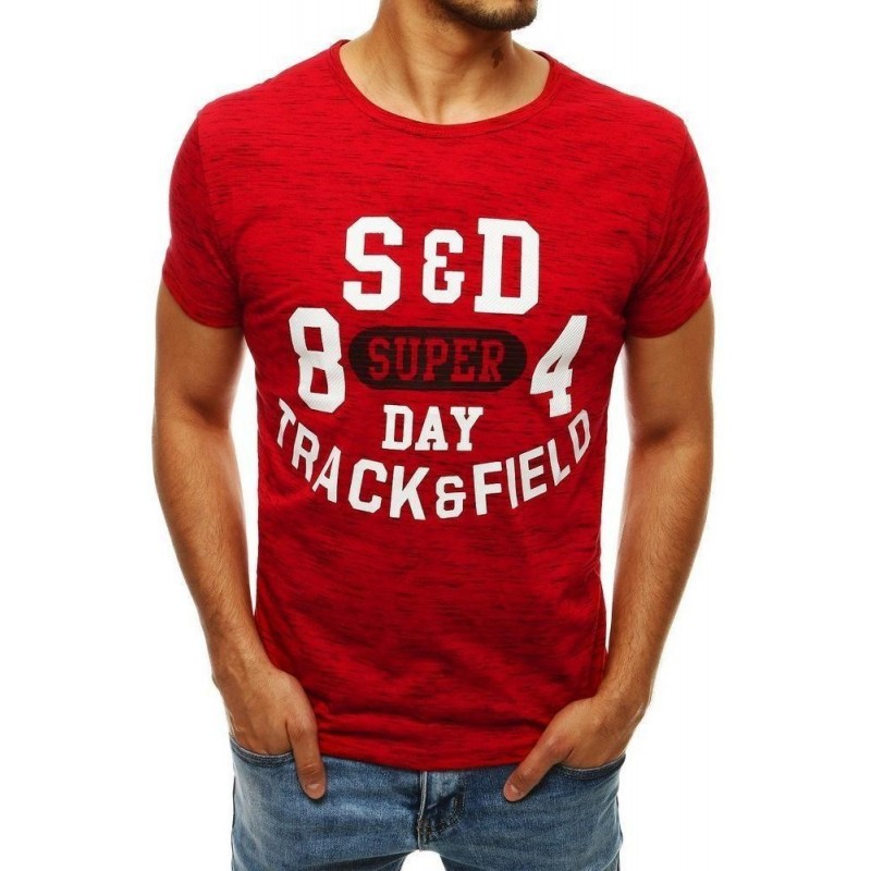 Červené tričko pre pánov s potlačou RX4284