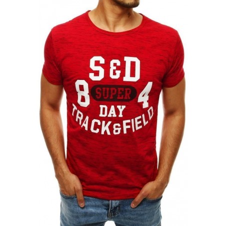 Červené tričko pre pánov s potlačou RX4284