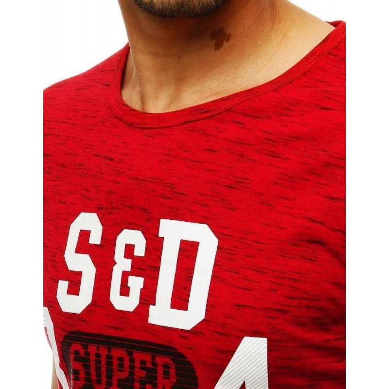 Červené tričko pre pánov s potlačou RX4284