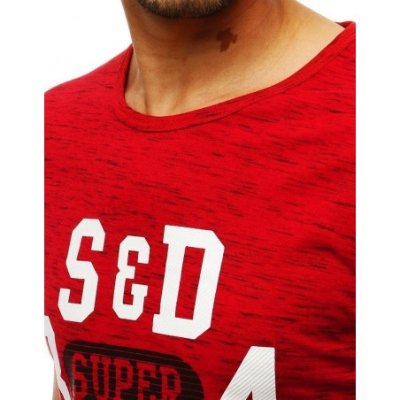 Červené tričko pre pánov s potlačou RX4284