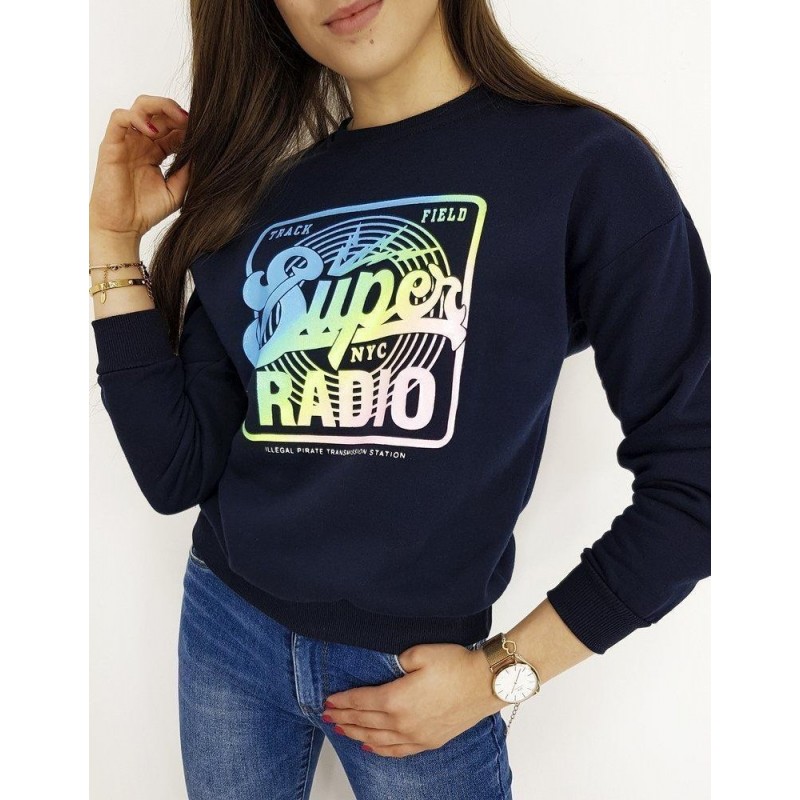 Dámska mikina SUPER BY0398 - tmavomodrá