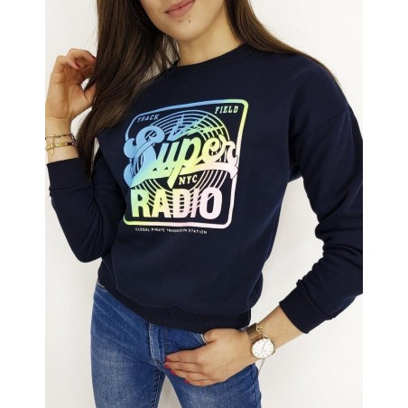 Dámska mikina SUPER BY0398 - tmavomodrá