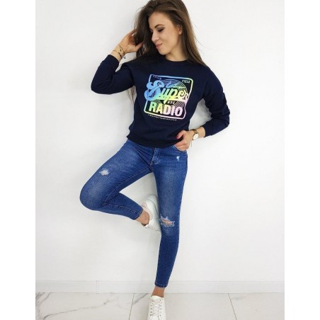 Dámska mikina SUPER BY0398 - tmavomodrá