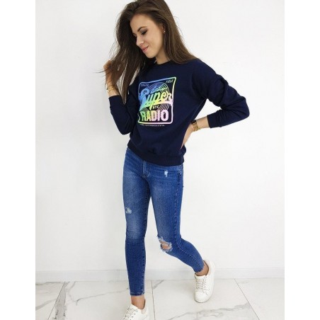 Dámska mikina SUPER BY0398 - tmavomodrá