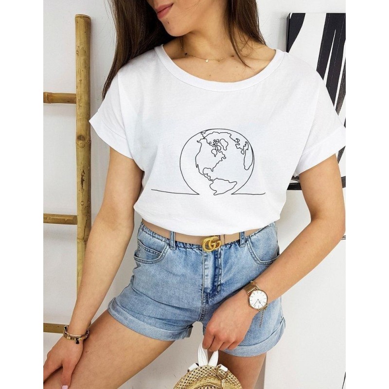 Biele dámske tričko GLOBE RY1556
