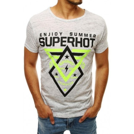 Biele tričko s potlačou pre mužov RX4249