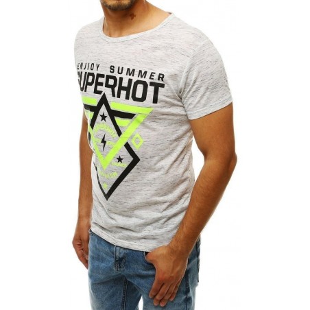 Biele tričko s potlačou pre mužov RX4249