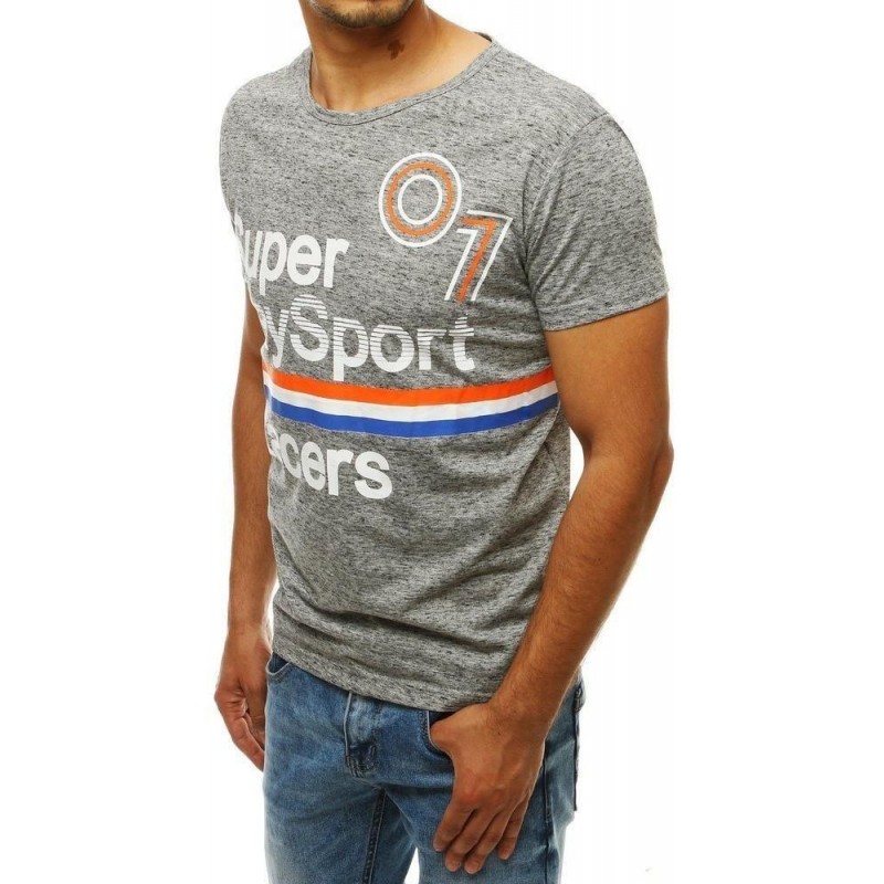 Pánske tričko s potlačou RX4262 - svetlosivé