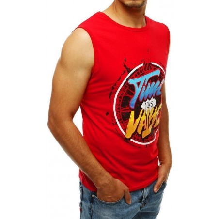 Pánske tričko bez rukávov RX4275 - červené