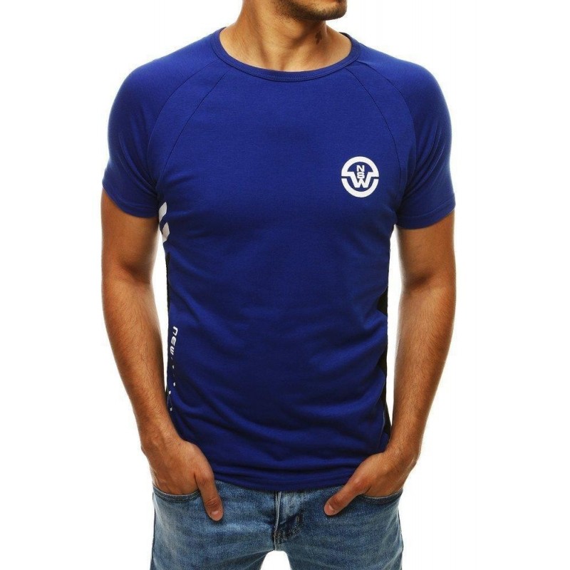 Pánske modré tričko s potlačou RX4293