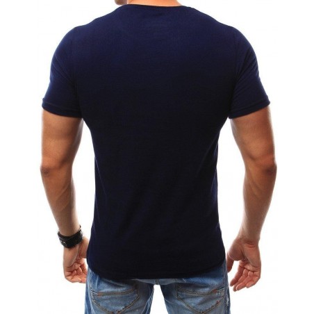Tmavomodré pánske tričko s výraznou potlačou (rx2479)