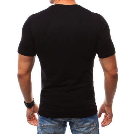 Čierne pánske tričko s výraznou potlačou (rx2481)