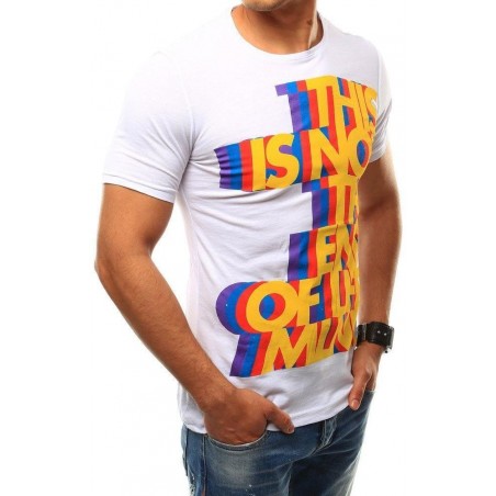 Biele pánske tričko s výraznou potlačou (rx2482)