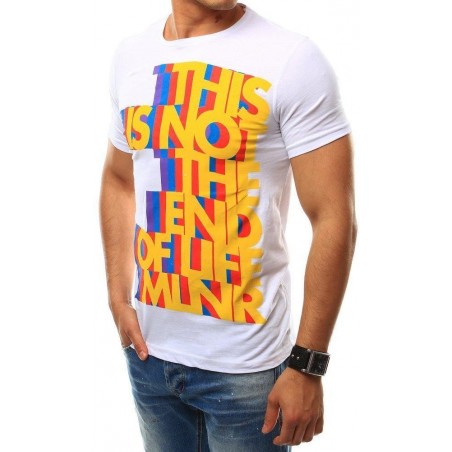 Biele pánske tričko s výraznou potlačou (rx2482)