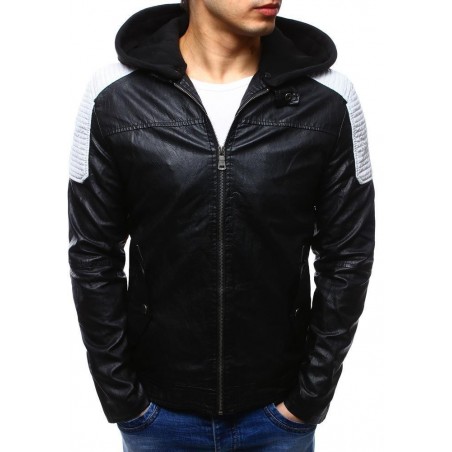 Pánska koženková bunda čierno-biela (tx2111)