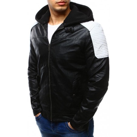 Pánska koženková bunda čierno-biela (tx2111)