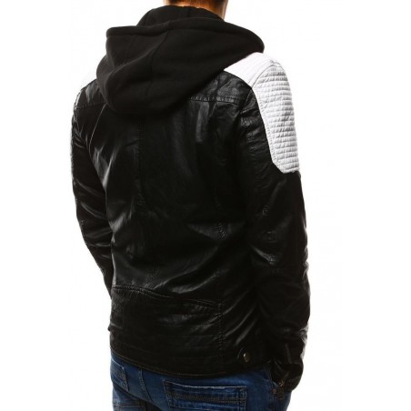 Pánska koženková bunda čierno-biela (tx2111)