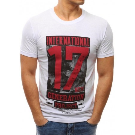 Pánske tričko s veľkou potlačou (rx2607) - biele