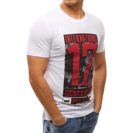 Pánske tričko s veľkou potlačou (rx2607) - biele