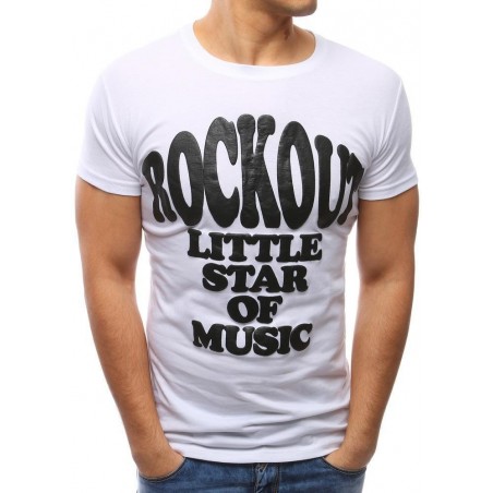 Pánske tričko bielej farby s potlačou (rx2683)