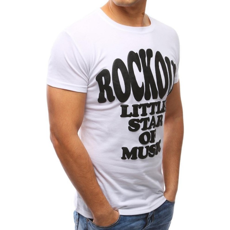 Pánske tričko bielej farby s potlačou (rx2683)