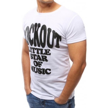 Pánske tričko bielej farby s potlačou (rx2683)