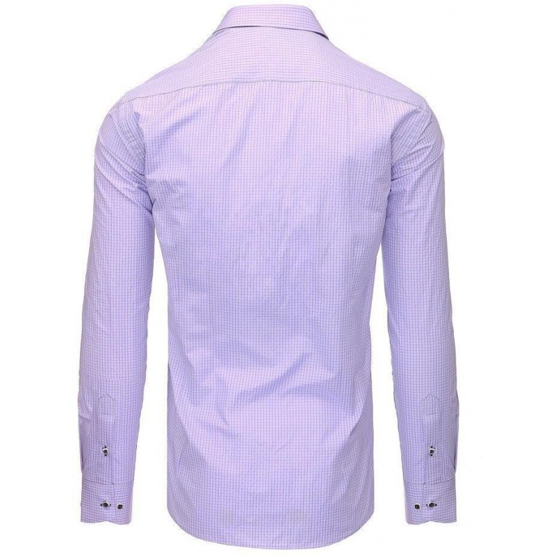 Pánska fialová košeľa s károvaným vzorom (dx1463)