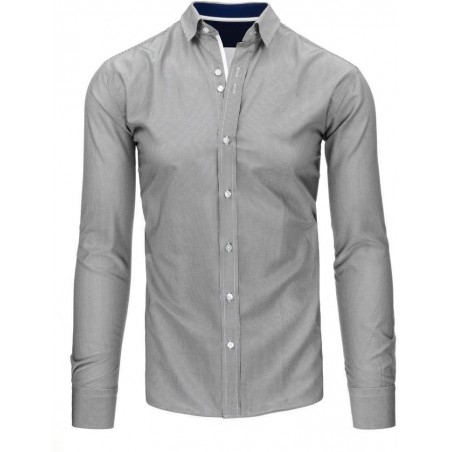 Bielo-čierna pánska košeľa s jemným pásikavým vzorom (dx1495)