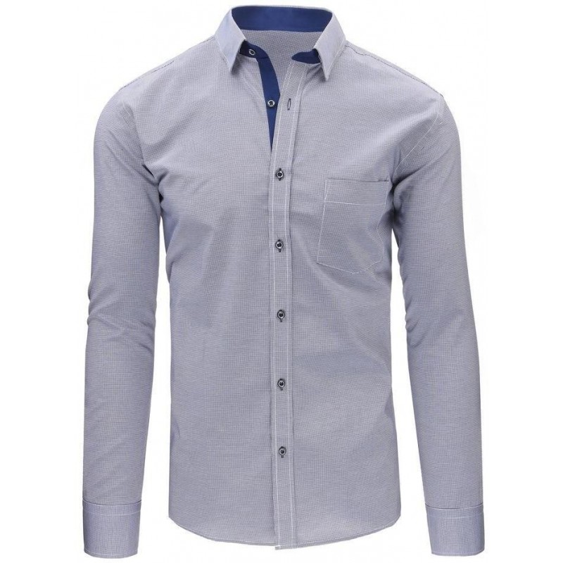 Modro-biela košeľa s károvaným vzorom (dx1489)