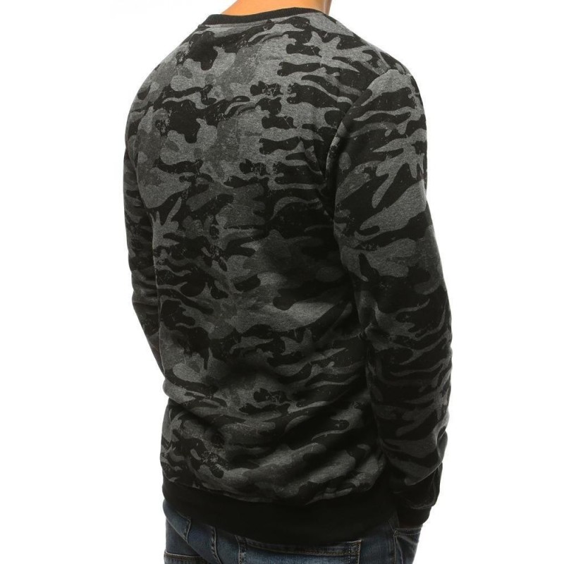 Pánska mikina bez kapucne (bx3677) - camo antracitová