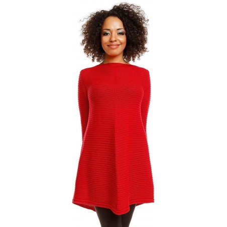 Asymetrický dámsky sveter 30046 - červený