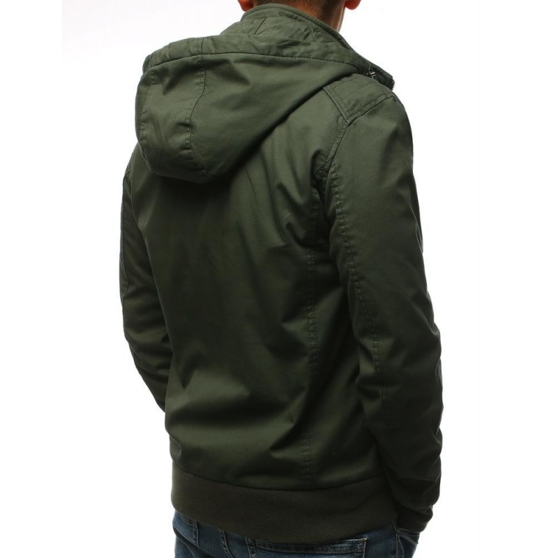 Pánska prechodná bunda zelenej farby s kapucňou (tx2261) "M"