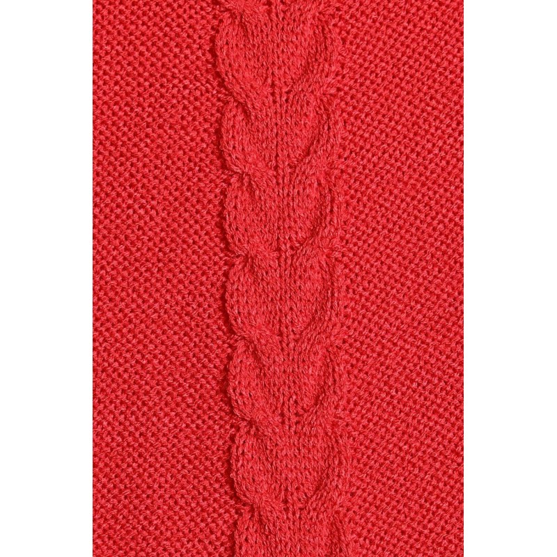 Dámsky neónovo korálový dlhý sveter 40005