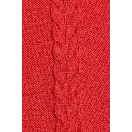 Dámsky neónovo korálový dlhý sveter 40005