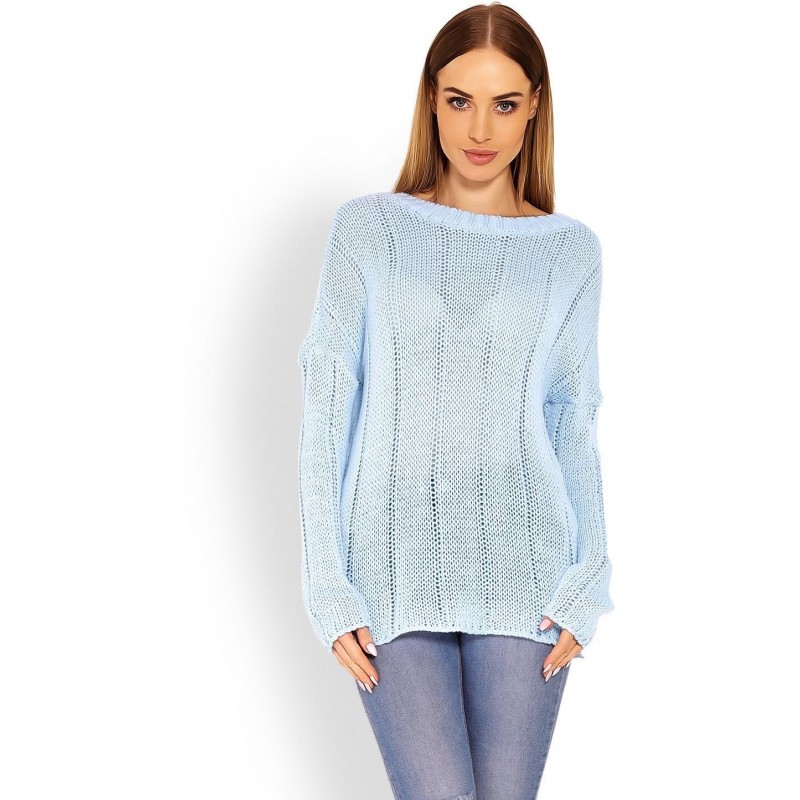 Ľahký dámsky svetlomodrý sveter 40007