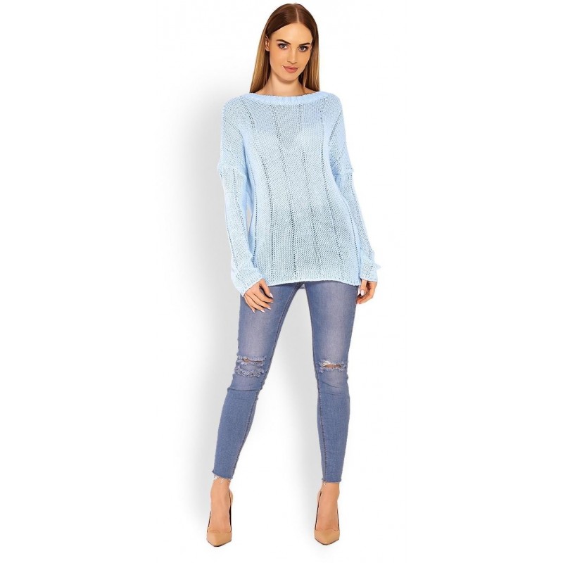 Ľahký dámsky svetlomodrý sveter 40007