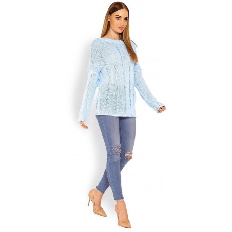 Ľahký dámsky svetlomodrý sveter 40007
