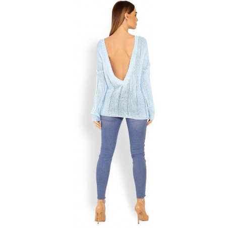 Ľahký dámsky svetlomodrý sveter 40007