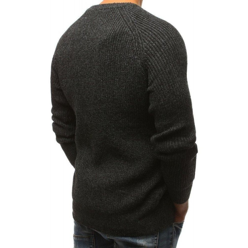 Pánsky sveter jednofarebný (wx1096) - grafitový