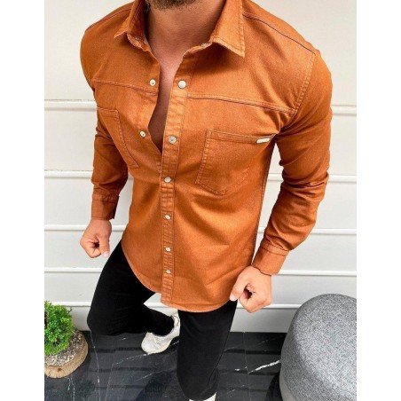 Medená pánska casual košeľa DX1931