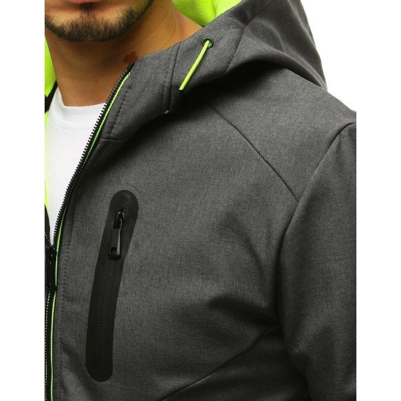 Pánska softshellová bunda s kapucňou TX3327 - grafitová