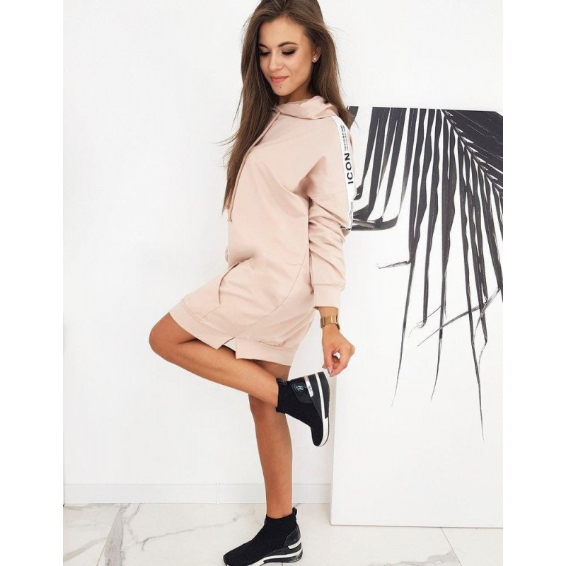 Dámske mikinové šaty MORATI BY0553 - ružové