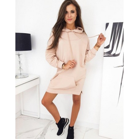 Dámske mikinové šaty MORATI BY0553 - ružové