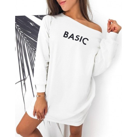 Dámske biele šaty BASIC BY0574