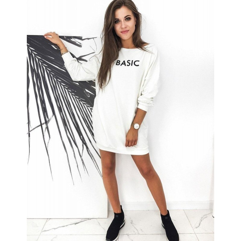 Dámske biele šaty BASIC BY0574