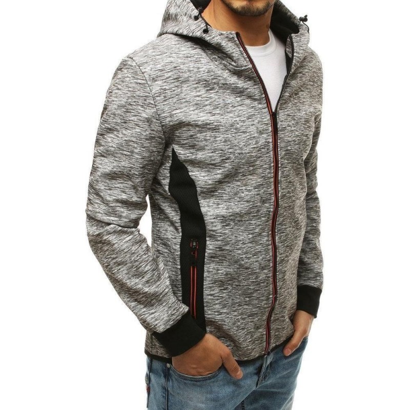 Svetlosivá pánska softshellová bunda s kapucňou TX3312