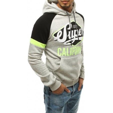 Pánska mikina s potlačou BX4617 - svetlosivá