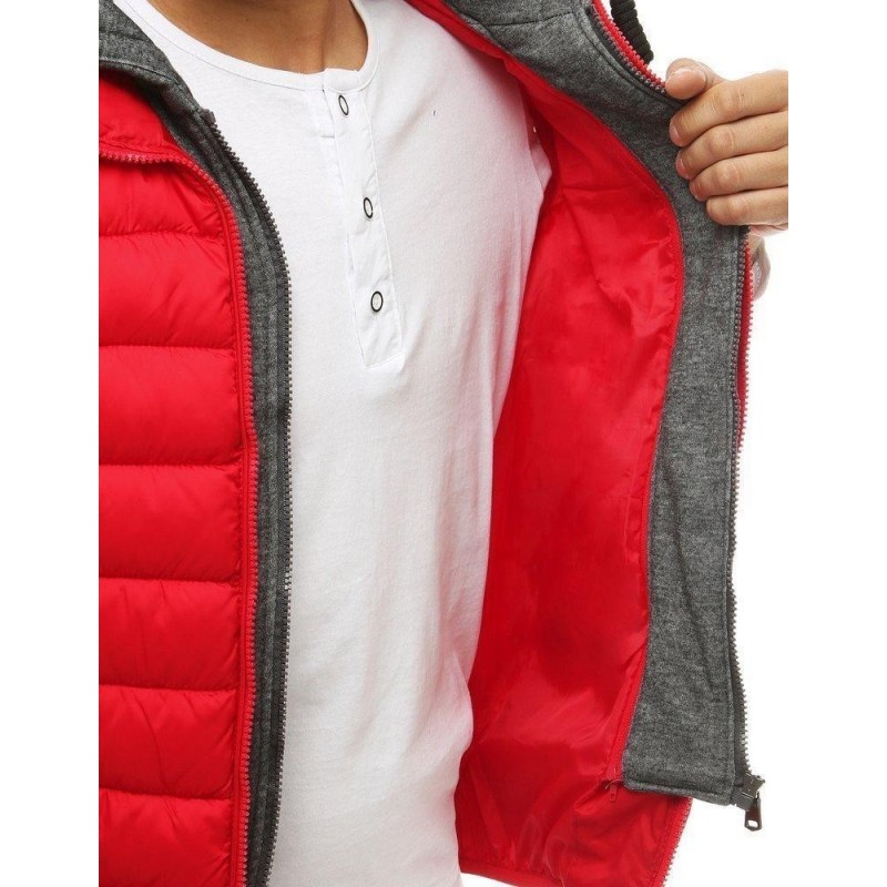 Červená pánska vesta s kapucňou TX3342