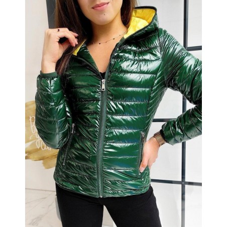 Zelená dámska prešívaná prechodná bunda DEISELL TY1269