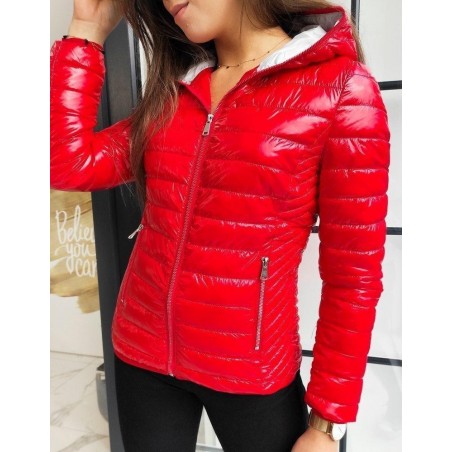 Červená dámska prešívaná prechodná bunda DEISELL TY1272